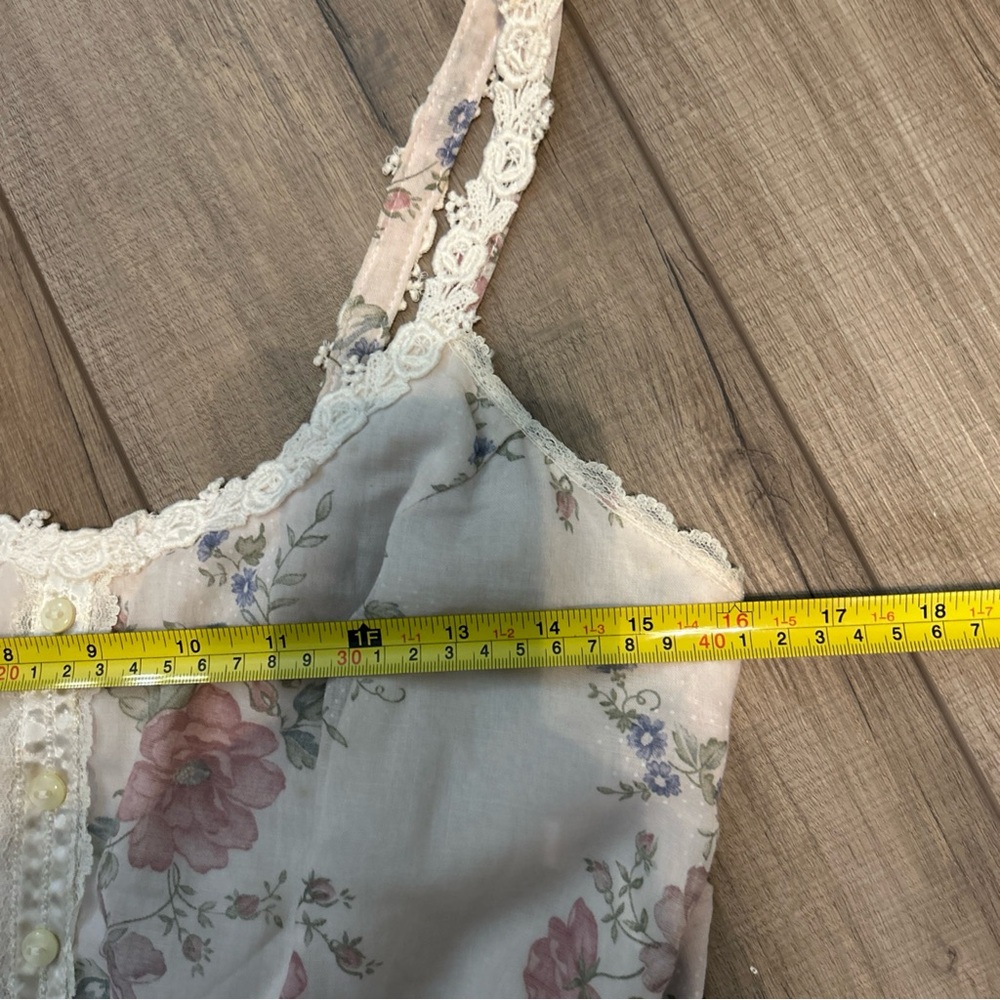 Gunne Sax Floral Dress Fairy Whimsy Romantic Feminine Coquette Lace Trim Size 13 - Picture 9 of 12